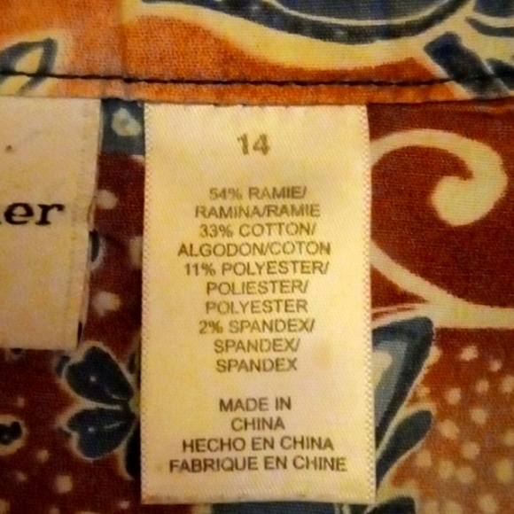 Alfred dunner lightweight jacket gold buttons. Blue Denim n Pattern - Picture 3 of 5